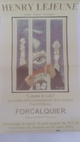 Affiche pour l'exposition <strong><em>Henry Lejeune : Caves à Lulu</em></strong> , au Centre d'Art Contemporain Boris Bojnev (Alpes Haute Provence) , du 18 au 31 août 2003.